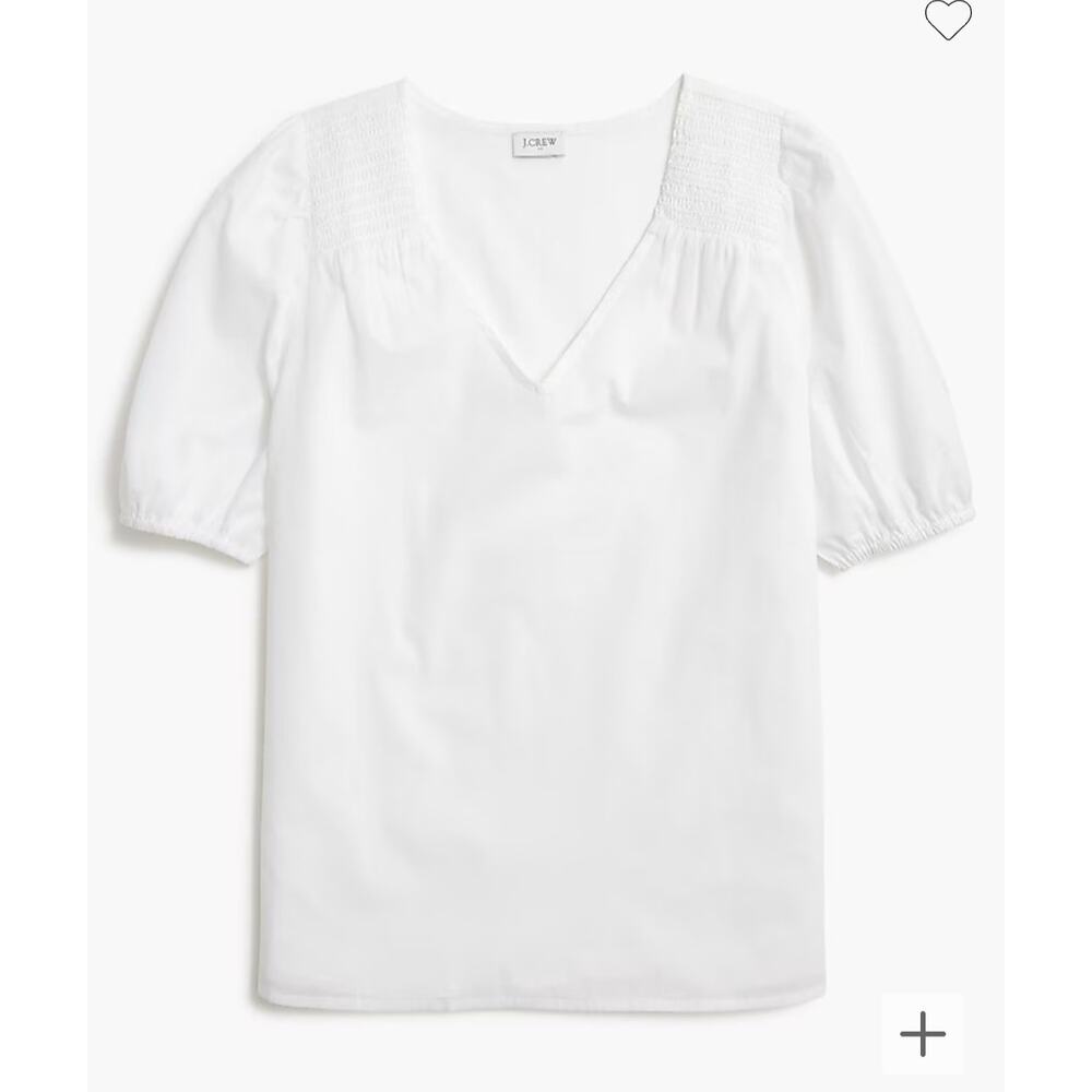 NWT J Crew Short-sleeve V-neck top White Size XS Retail $79.50